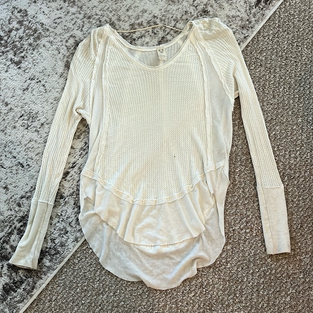 Free people waffle knit sweater